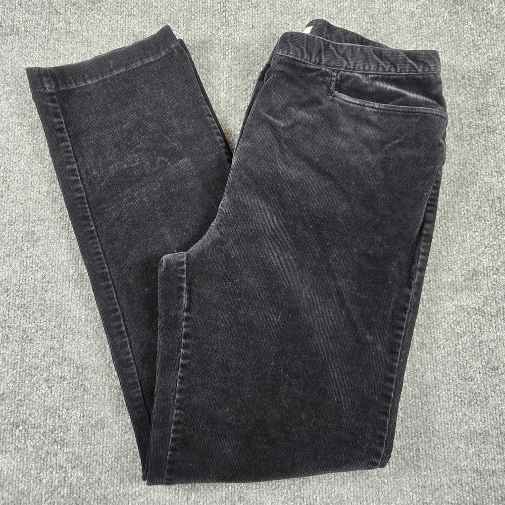 Jones Sport Corduroy Pants Womens 12 Black Straight Leg Stretch